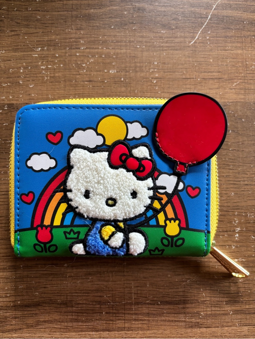 Loungefly Hello Kitty Rainbow Balloon Wallet in Blue, Red, Yellow